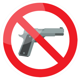 No Gun Sign Sticker