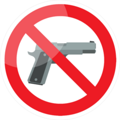 No Gun Sign Sticker