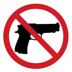 No Guns Sign Sticker