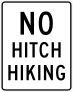 No Hitch Hiking Sign Sticker