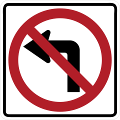 No Left Turn Arrow Sticker