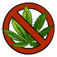 No Marijuana Red Circle Sign Sticker