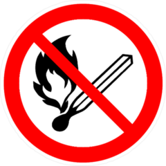 No Matches Fire Sign Sticker