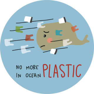 No More Plastic In Ocean Sad Whale Sticker