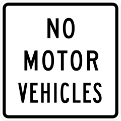 No Motor Vehicles Sticker