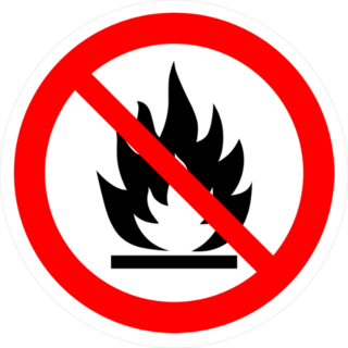 No Open Flame Fire Sign Sticker