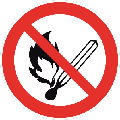 No Open Flame Sign Sticker