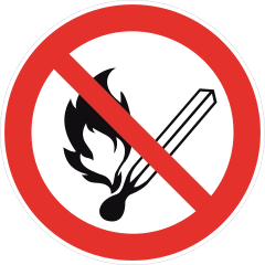 No Open Flame Sign Sticker