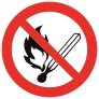 No Open Flame Sign Sticker