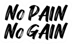 No Pain No Gain Sport Saying Sticker