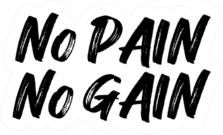 No Pain No Gain Sport Saying Sticker