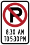 No Parking 8:30 Am - 5:30 Pm Sticker