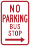No Parking Bus Stop To Right Sticker