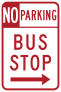 No Parking Bus Stop To The Right Sticker