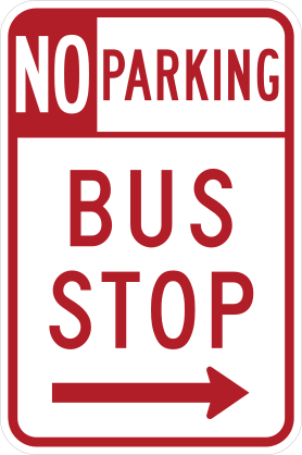 No Parking Bus Stop To The Right Sticker