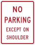No Parking Except On Shoulder Sticker