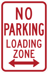 No Parking Loading Zone Sticker