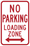 No Parking Loading Zone Sticker
