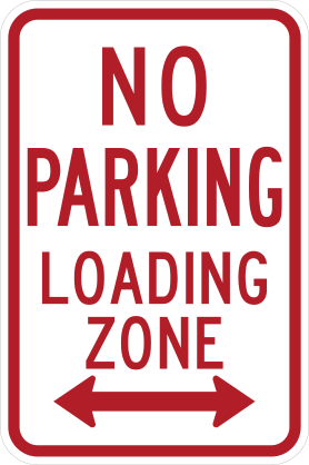 No Parking Loading Zone Sticker