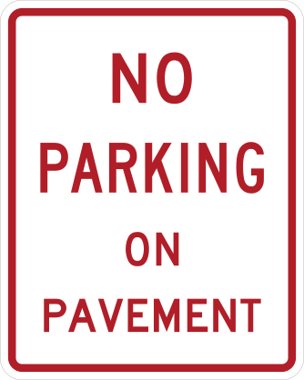 No Parking On Pavement Sticker