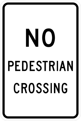 No Pedestrian Crossing Sticker