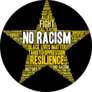 No Racism Word Cloud On Yellow Star
