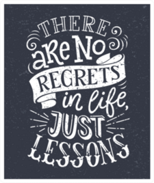 No Regrets Just Lessons Lettering Sticker