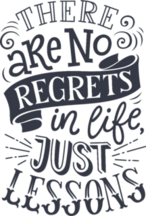 No Regrets Just Lessons Sticker