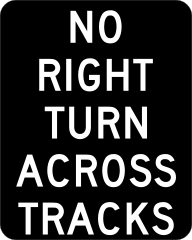 No Right Turn On Tracks Sticker