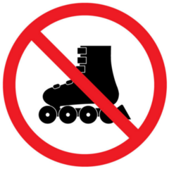No Rollerblades Sticker