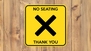 No Seating Rounded Square Sticker