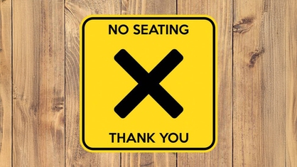 No Seating Rounded Square Sticker