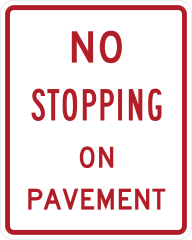 No Stopping On Pavement Sticker