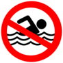 No Swimming Hazard ,warning Sign Sticker