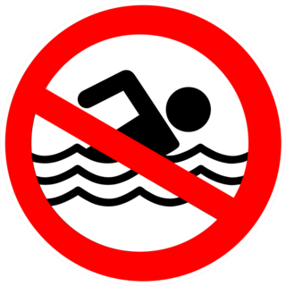 No Swimming Hazard ,warning Sign Sticker