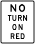 No Turn On Red Sign Sticker