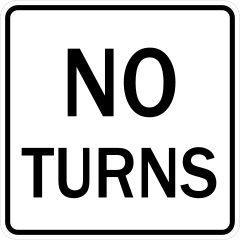 No Turns Rounded Corner Sticker