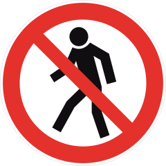 No Walking Sign Sticker