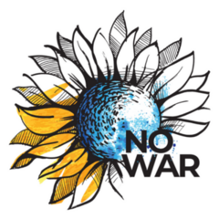 No War. Ukrainian Sunflower In Blue And Yellow Sticker