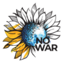 No War. Ukrainian Sunflower In Blue And Yellow Sticker