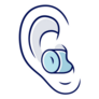 Noise Cancelling Earplugs Color Icon Sticker