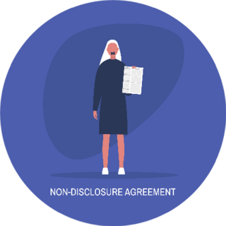 Non-disclosure Agreement Female Character Taped Mouth Legal Sticker