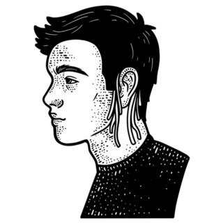 Noodle On Guys Ear Sketch Sticker