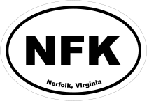 Norfolk, Virginia Oval Stickers