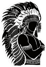 North American Indian Chief Illustration Sticker