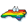 North Carolina Cartoon Map Smiling Rainbow Sticker