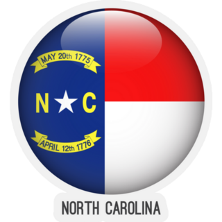 North Carolina Flag In Circle Shape Sticker