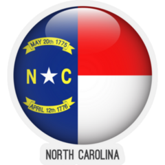 North Carolina Flag In Circle Shape Sticker