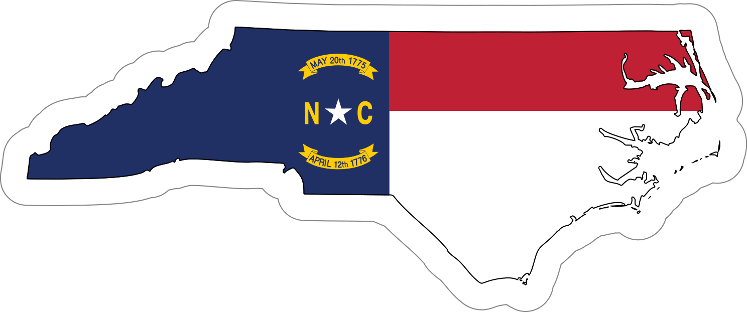 Vibrant, High-Quality North Carolina Flag State Stickers