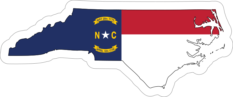 North Carolina Flag State Sticker